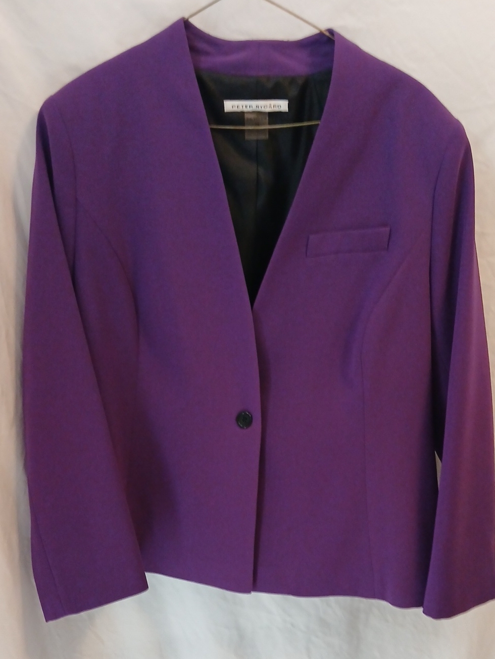 Peter Nygard Violet Collarless Women's Blazer Jacket